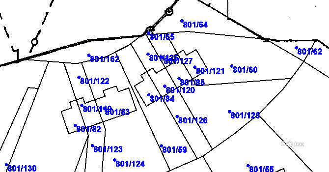 Parcela st. 801/120 v KÚ Frymburk, Katastrální mapa