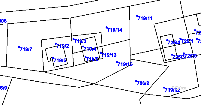 Parcela st. 719/13 v KÚ Frymburk, Katastrální mapa