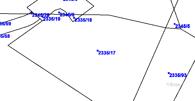 Parcela st. 2335/17 v KÚ Frymburk, Katastrální mapa