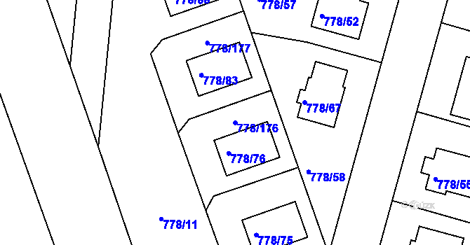 Parcela st. 778/176 v KÚ Frymburk, Katastrální mapa