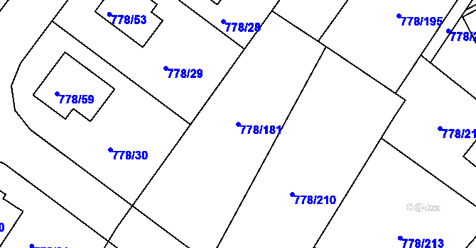 Parcela st. 778/181 v KÚ Frymburk, Katastrální mapa