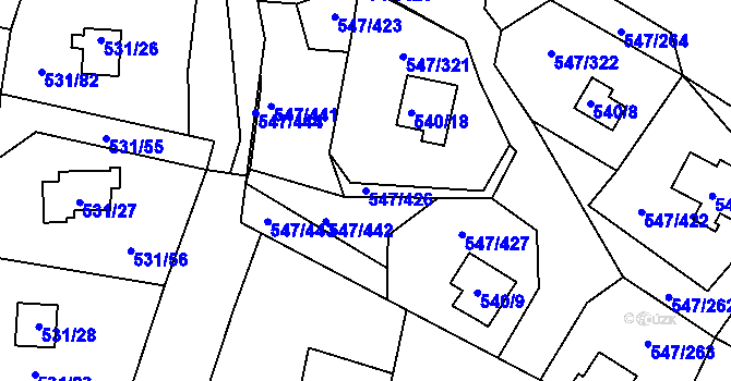 Parcela st. 547/426 v KÚ Frymburk, Katastrální mapa
