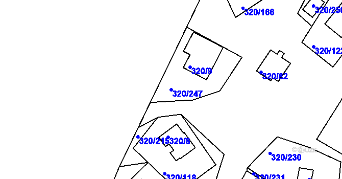 Parcela st. 320/247 v KÚ Frymburk, Katastrální mapa