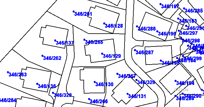 Parcela st. 346/129 v KÚ Frymburk, Katastrální mapa