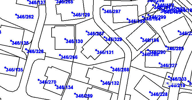 Parcela st. 346/131 v KÚ Frymburk, Katastrální mapa