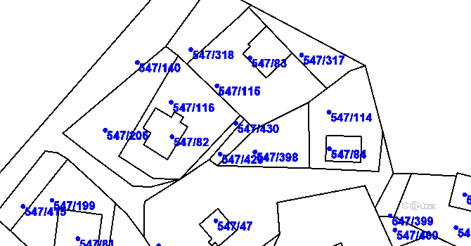 Parcela st. 547/430 v KÚ Frymburk, Katastrální mapa