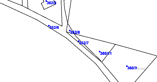 Parcela st. 352/7 v KÚ Frymburk, Katastrální mapa