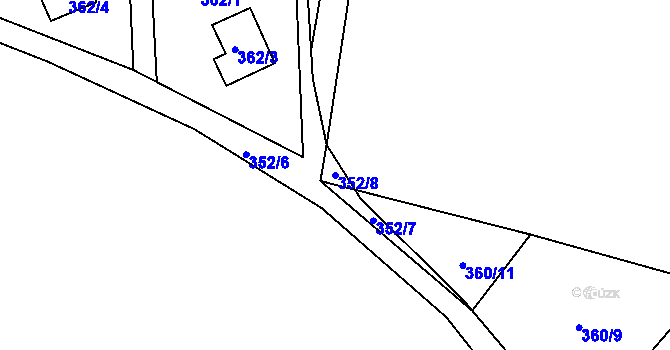 Parcela st. 352/8 v KÚ Frymburk, Katastrální mapa