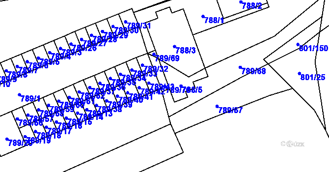 Parcela st. 789/70 v KÚ Frymburk, Katastrální mapa