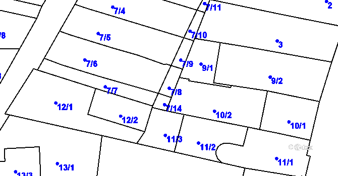Parcela st. 7/8 v KÚ Frymburk, Katastrální mapa