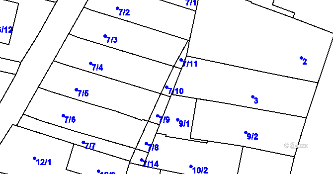 Parcela st. 7/10 v KÚ Frymburk, Katastrální mapa