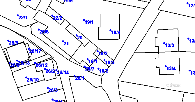 Parcela st. 19/2 v KÚ Frymburk, Katastrální mapa