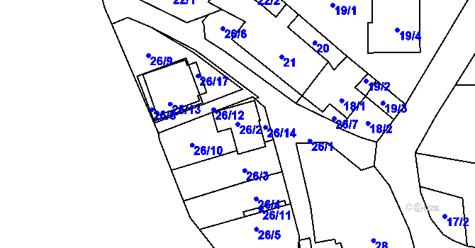 Parcela st. 26/2 v KÚ Frymburk, Katastrální mapa