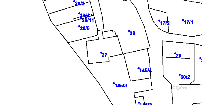 Parcela st. 27 v KÚ Frymburk, Katastrální mapa