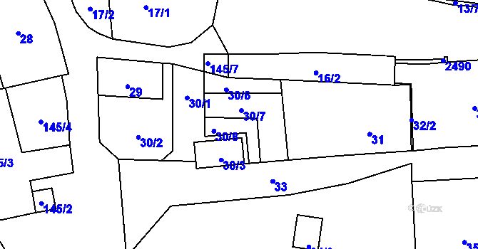 Parcela st. 30/1 v KÚ Frymburk, Katastrální mapa