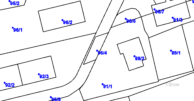 Parcela st. 96/4 v KÚ Frymburk, Katastrální mapa