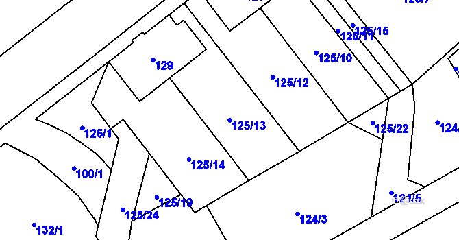 Parcela st. 125/13 v KÚ Frymburk, Katastrální mapa