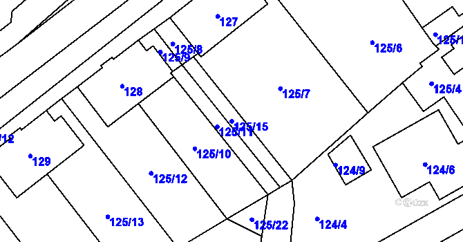Parcela st. 125/15 v KÚ Frymburk, Katastrální mapa