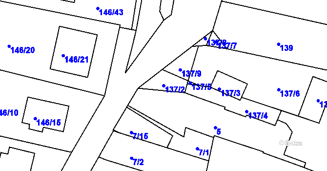Parcela st. 137/2 v KÚ Frymburk, Katastrální mapa