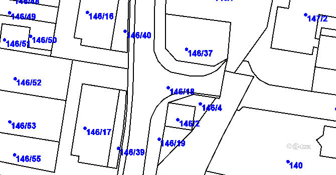 Parcela st. 146/18 v KÚ Frymburk, Katastrální mapa