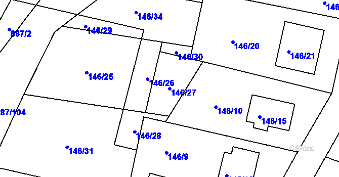 Parcela st. 146/27 v KÚ Frymburk, Katastrální mapa