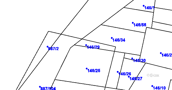 Parcela st. 146/29 v KÚ Frymburk, Katastrální mapa