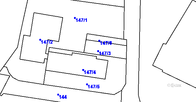 Parcela st. 147/3 v KÚ Frymburk, Katastrální mapa