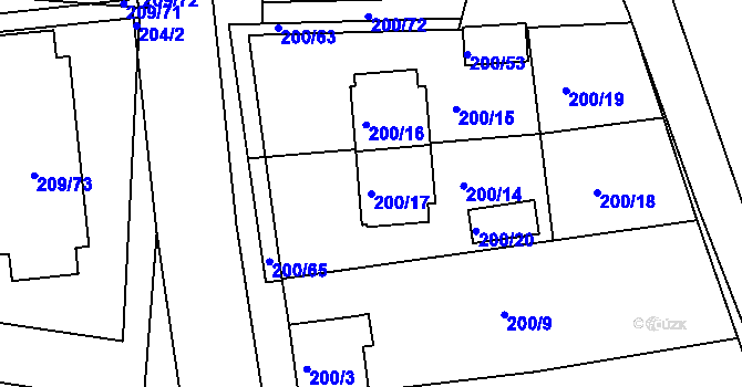 Parcela st. 200/17 v KÚ Frymburk, Katastrální mapa