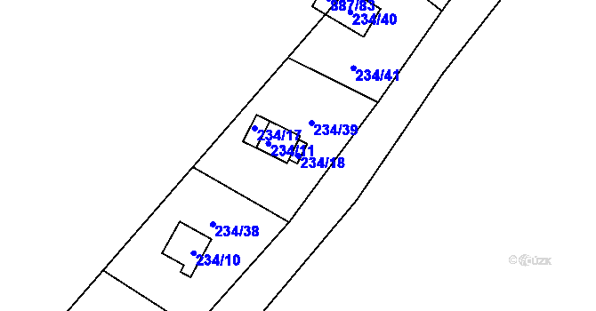 Parcela st. 234/18 v KÚ Frymburk, Katastrální mapa