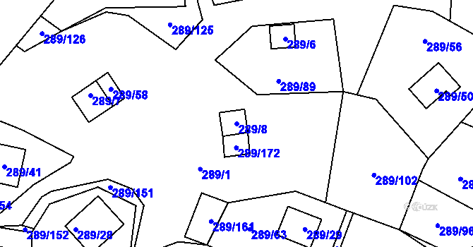 Parcela st. 289/8 v KÚ Frymburk, Katastrální mapa