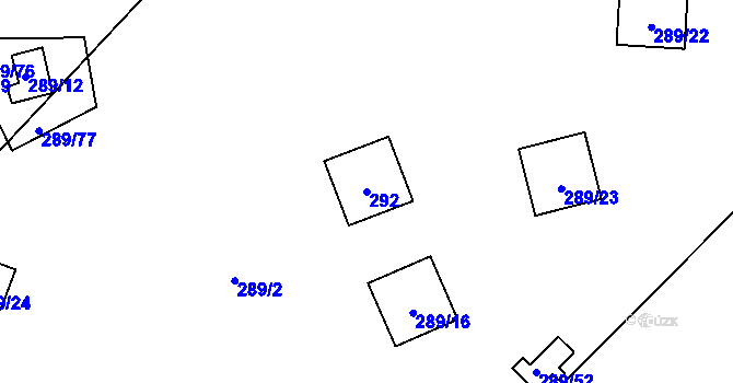 Parcela st. 292 v KÚ Frymburk, Katastrální mapa