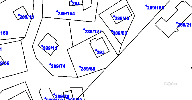 Parcela st. 293 v KÚ Frymburk, Katastrální mapa