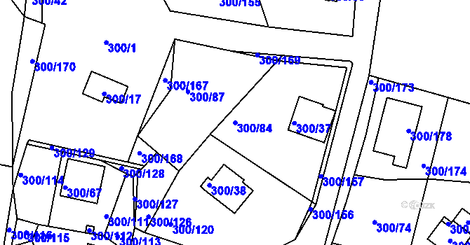 Parcela st. 300/84 v KÚ Frymburk, Katastrální mapa