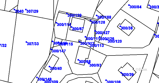 Parcela st. 300/112 v KÚ Frymburk, Katastrální mapa
