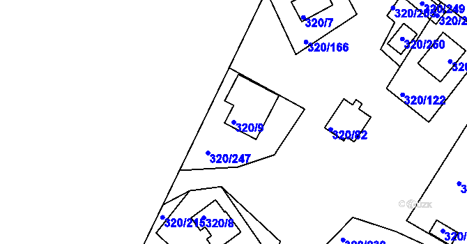 Parcela st. 320/9 v KÚ Frymburk, Katastrální mapa