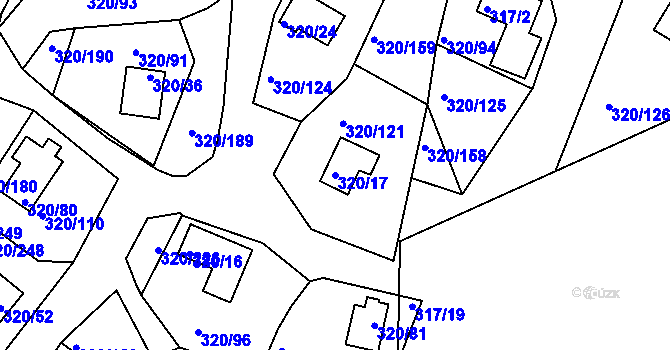 Parcela st. 320/17 v KÚ Frymburk, Katastrální mapa