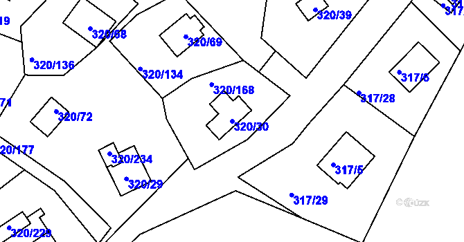 Parcela st. 320/30 v KÚ Frymburk, Katastrální mapa