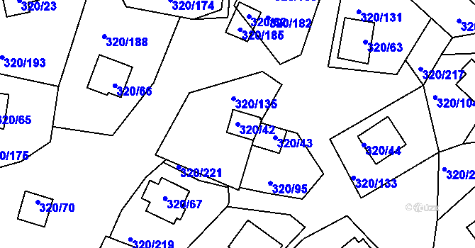 Parcela st. 320/42 v KÚ Frymburk, Katastrální mapa