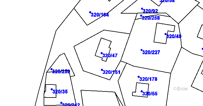 Parcela st. 320/47 v KÚ Frymburk, Katastrální mapa