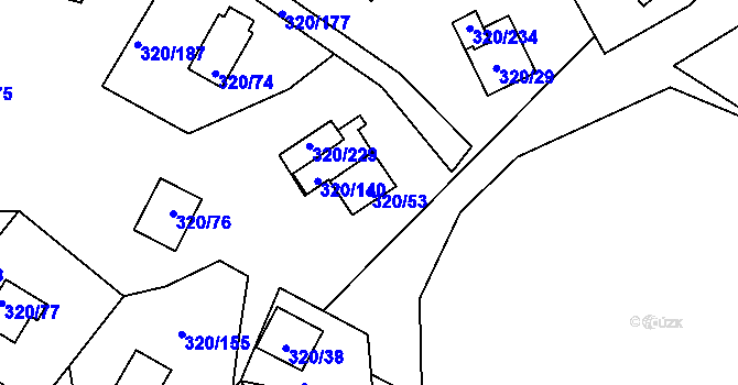 Parcela st. 320/53 v KÚ Frymburk, Katastrální mapa
