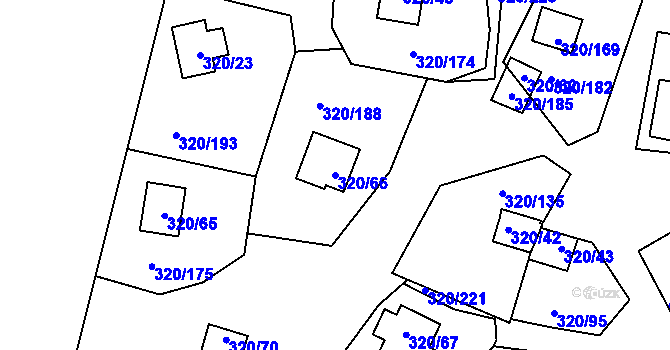 Parcela st. 320/66 v KÚ Frymburk, Katastrální mapa