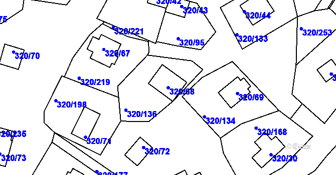 Parcela st. 320/68 v KÚ Frymburk, Katastrální mapa
