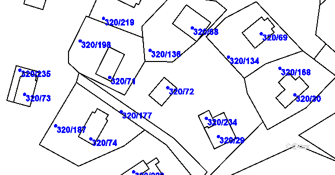 Parcela st. 320/72 v KÚ Frymburk, Katastrální mapa
