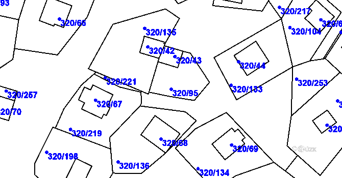 Parcela st. 320/95 v KÚ Frymburk, Katastrální mapa