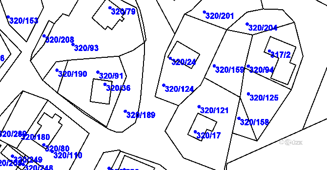Parcela st. 320/124 v KÚ Frymburk, Katastrální mapa
