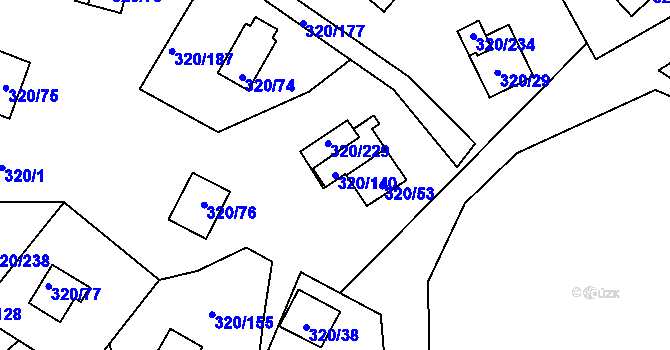 Parcela st. 320/140 v KÚ Frymburk, Katastrální mapa