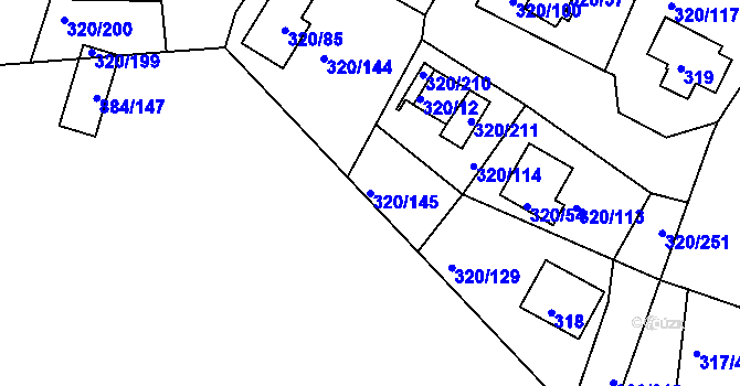 Parcela st. 320/145 v KÚ Frymburk, Katastrální mapa