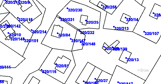 Parcela st. 320/148 v KÚ Frymburk, Katastrální mapa
