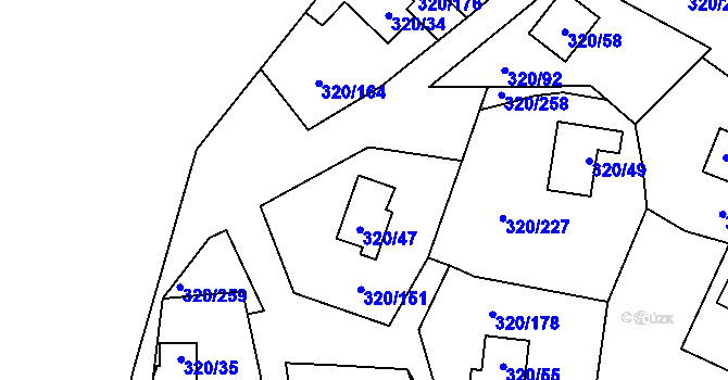 Parcela st. 320/157 v KÚ Frymburk, Katastrální mapa