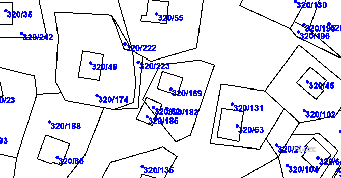 Parcela st. 320/169 v KÚ Frymburk, Katastrální mapa